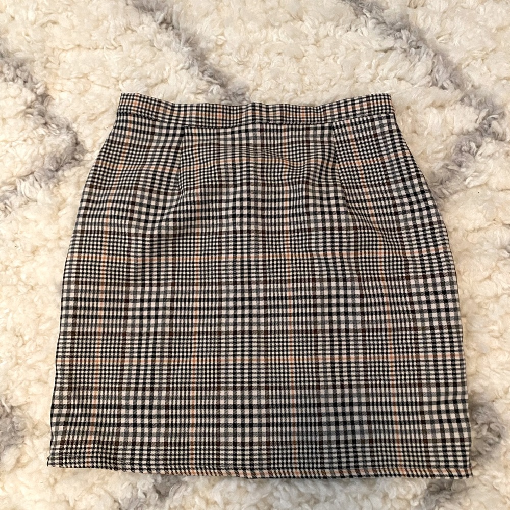 NASTY GAL - Just Checkin In High Waisted Mini Skirt, Sand, Size 4 US
